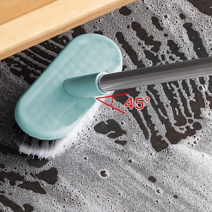 Floor Brush, 17.7inch Shower Scrub Brush with Stiff Bristles, Scrub Brushes for Cleaning Non-Scratch, Bathroom Scrub Brush for Cleaning Tile Wall Deck Bathroom Patio Garage Kitchen (Blue)