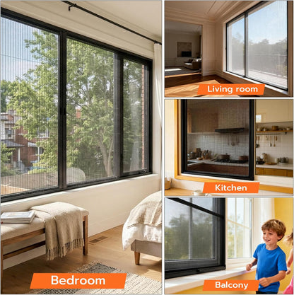 Window Screen Door Repair Kit, 48"x118" Fiberglass Window Screen Mesh, Washable Window Screen Door Replacement with Rolling Tool Spline Cutter Tape Measure for Windows Patio Sliding Screen Door