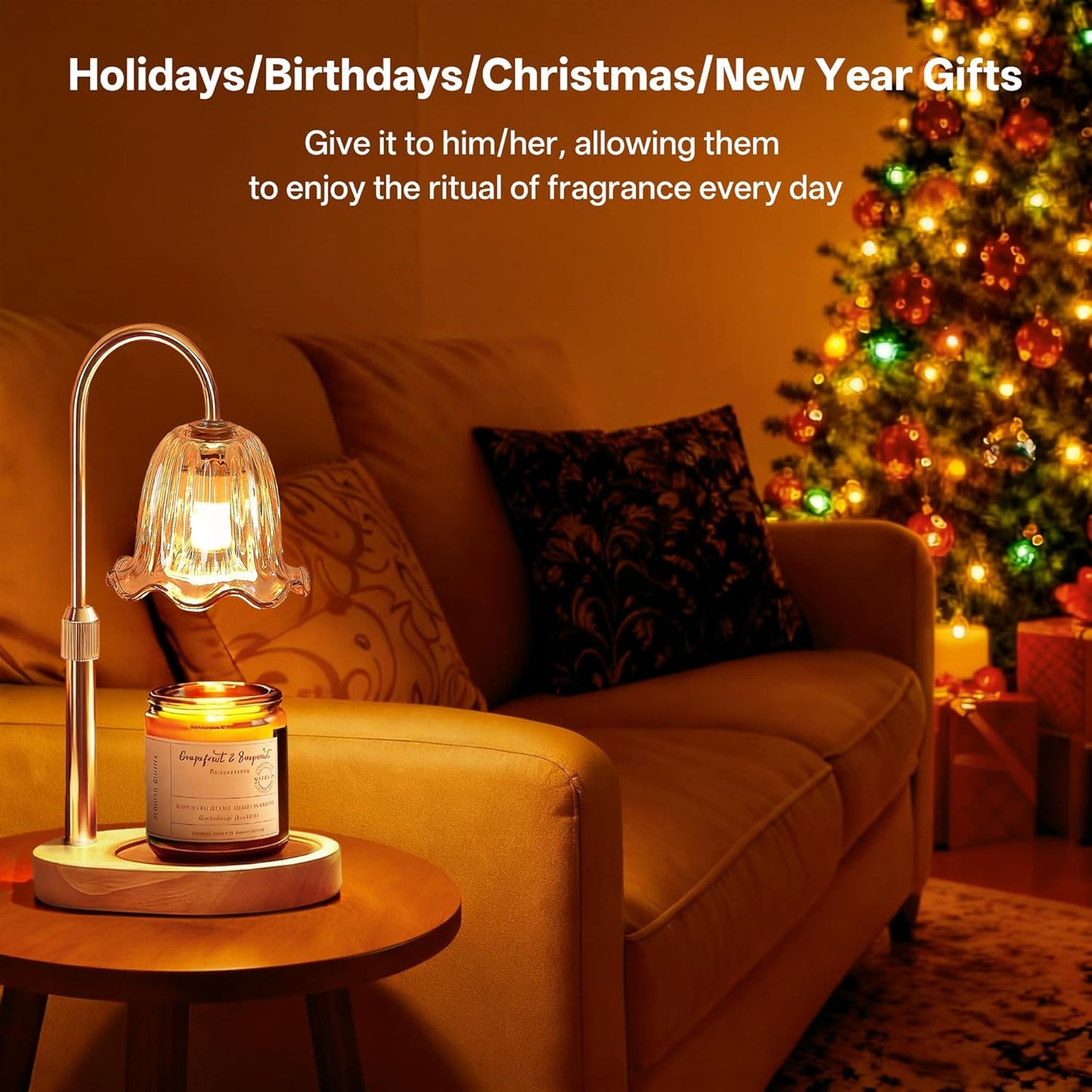 Homelist Candle Warmer Lamp with Timer, Height Adjustable Candle Lamp, Home Decor, Wax Melt Warmer for Birthday Chrismas Holiday Gifts for Mom, Women, Sister