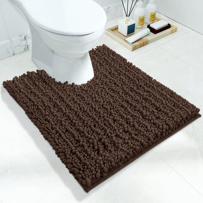 Yimobra Bathroom Rugs Non Slip Washable - Ultra Soft Absorbent Chenille Bath Mat, Quick Dry Shaggy Floor Carpet for Tub Shower, Gray Home Decor Accessories, 24x17 Inch