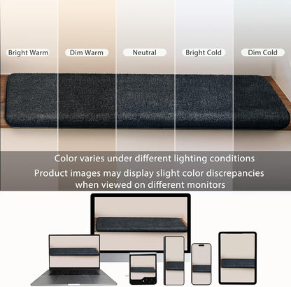 PURE ERA Carpet Stair Treads Ultra Plush 9.5" X 30"Soft Bullnose Indoor Stair Protectors Pet-Friendly Non-Slip Skid Resistant Tape Free Washable Reusable(2 Pieces,Brown)
