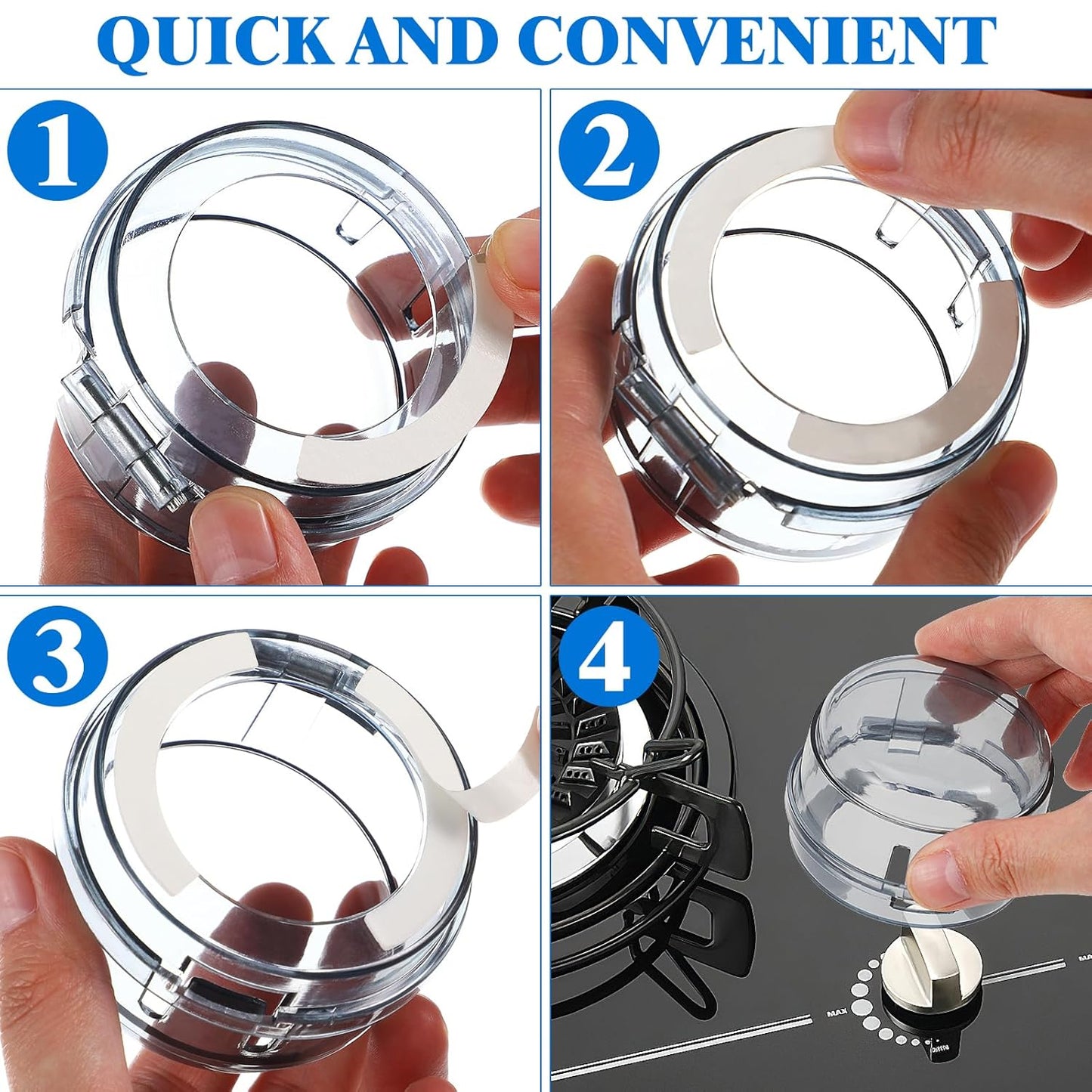 PATKAW 4pcs Stove Knob Covers Child Safety for Electric Stove Top Stove Baby Proof Safety Guards