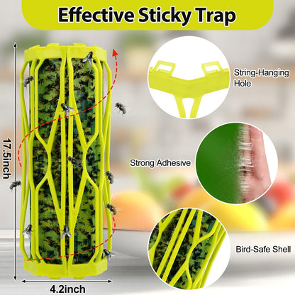 2 Pack Wasp Trap Outdoor Hanging Carpenter Bee Traps for Outside, Fly Wasp Catcher Fly Trap Indoor Killer Hunter for Hornet, Gnat, Mosquito, Flying Insect