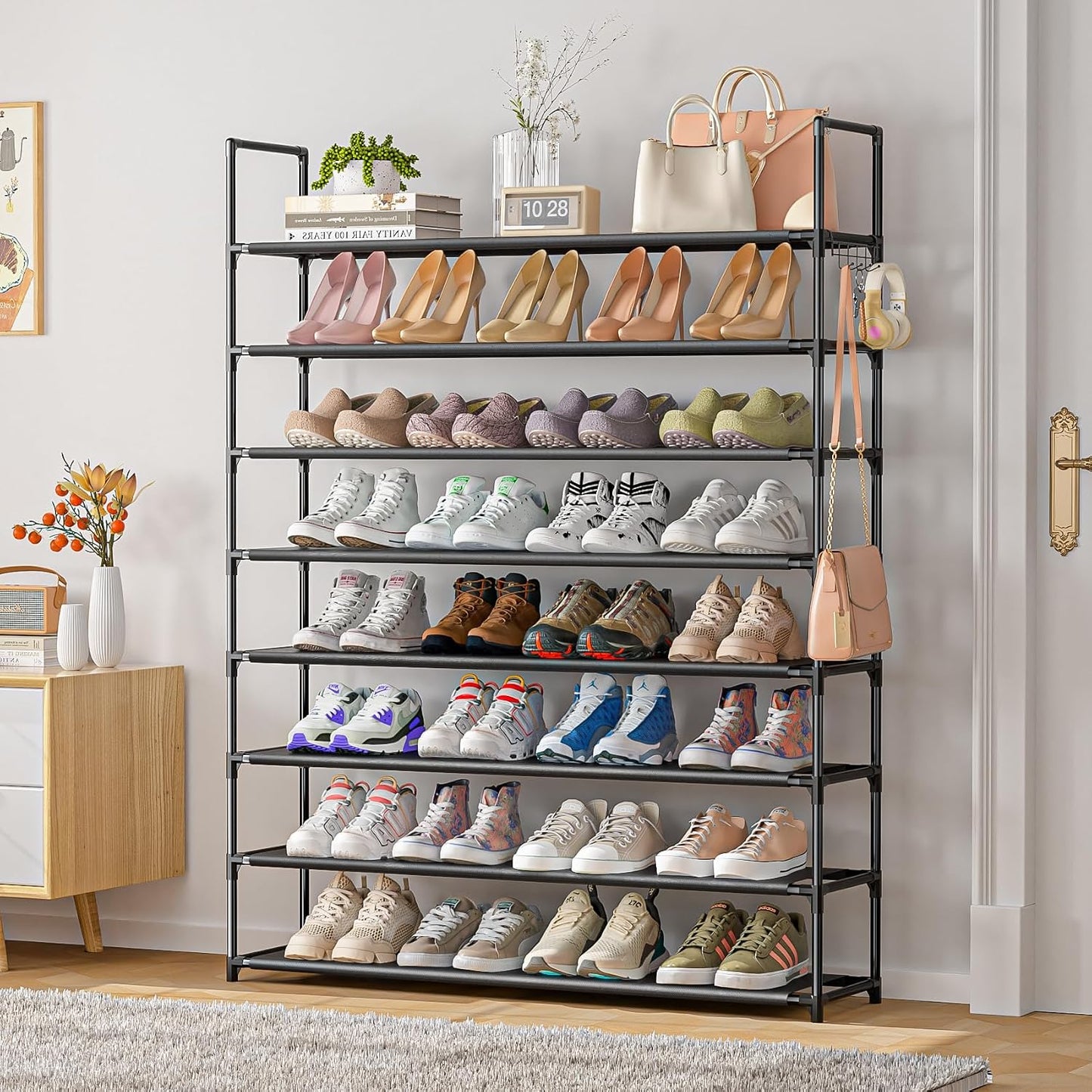 OYREL 5 Tier Shoe Organizer Rack for Closet, Entryway, Garage, Door, Space Saving, Shoe Holder Stand/Tower, Large, 20-25 Capacity