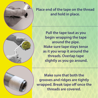 Venom Pro-Grade PTFE Thread Tape, 1/2" x 520" Roll – Professional-Grade, 99.9% Pure, 2X Thicker, No Dyes, UL-Approved for Plumbing, Potable Water, Food Grade, and Oxygen Systems