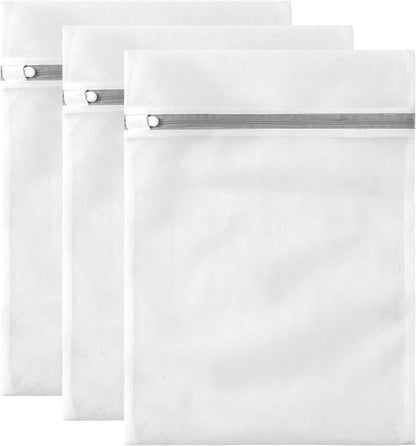 10 Pack Mesh Laundry Bags for Delicates with Non Rust Zipper- MDSXO White Laundry Bags Mesh Wash Bags, Easy Fit Bra, Sock,Lingerie,Sneaker,Baby Laundry for Washing Machine Travel Storage[1XL/3L/3M/3S]