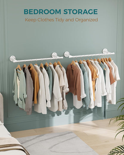 OROPY 33" Industrial Pipe Clothing Rack, Wall Mounted Clothes Rack | Closet Rods for Hanging Clothes, Multi-purpose Hanging Rod for Laundry Room, Bedroom and Closet Storage