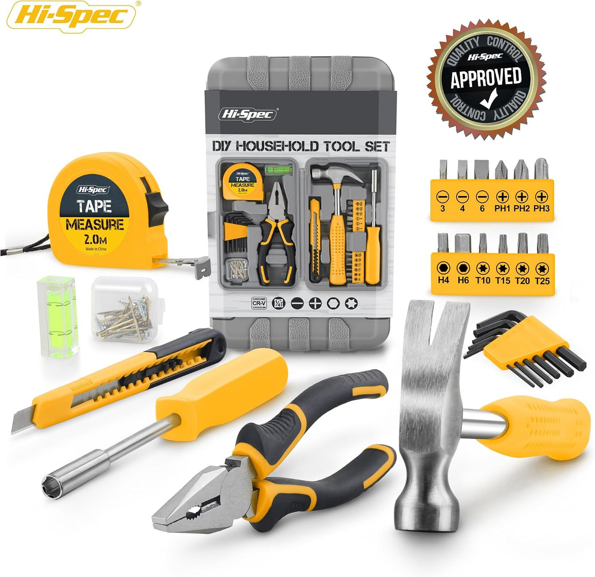 Hi-Spec Small Tool Kit Compact Set for Home and Office DIY, Green Mini Tool Box for Basic Household Repairs, Starter Toolkit in a Portable Toolbox Case.