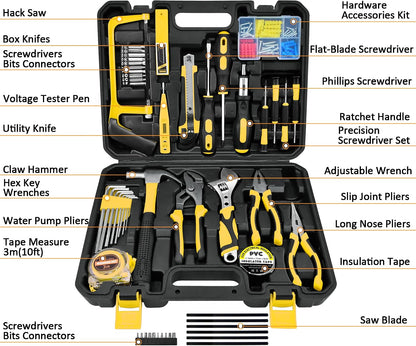 Tool Set, Home Repair Tool Kit for Men Women College Students,Household Basic Hand Tool Sets with Case for Home Maintenance,Dorm Essentials and DIY Projects
