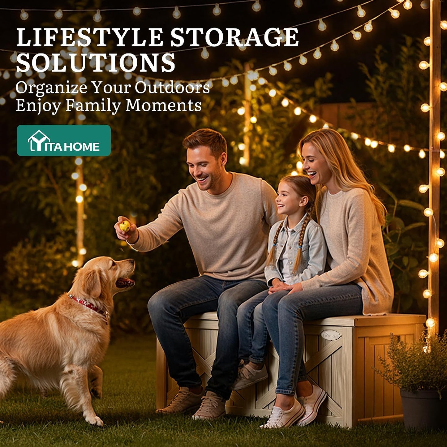 YITAHOME 31 Gallon Outdoor Storage Box | Resin Deck Box and Waterproof Package Delivery Box for Gardening Tools, Pool Supplies, Patio Furniture, Lockable, Taupe