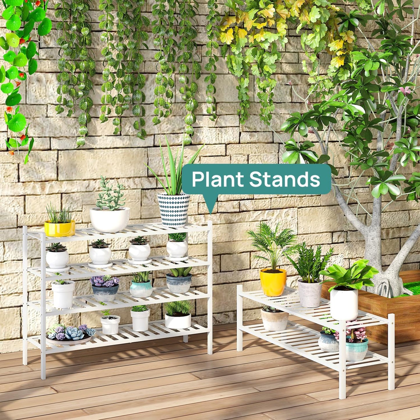viewcare 3-Tier Black Bamboo Shoe Rack for Entryway, Stackable | Foldable | Natural, Shoe Shelf Storage Organizer for Hallway Closet, Free Standing Shoe Racks for Indoor Outdoor