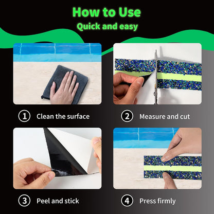 Waterproof Anti-Slip Traction Tape | 2" x16.5 FT | Heavy-Duty EPDM Rubber, Strong Grip & Barefoot Gentle | Indoor & Outdoor Solution: Poolside, Bath, Ramps, Stairs, Board Steps
