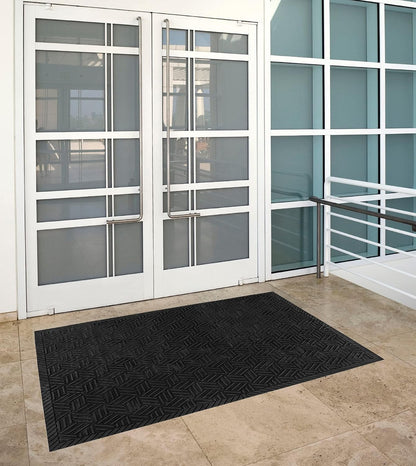 M+A Matting SuperScrape Plus Outdoor Heavy-Duty Scraper Mat – Lightweight Durable Oil-Proof Slip-Resistant High-Traffic Indoor/Outdoor Entrance Mat for Commercial Use, Rectangular, Black, 4' x 6'