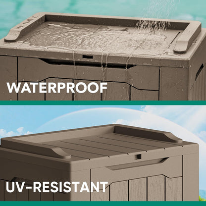 Devoko 30 Gallon Resin Deck Box Waterproof Outdoor Storage Box for Patio Furniture Pool Accessories Indoor Storage for Cushion Garden Tools (30 Gallon, Black)