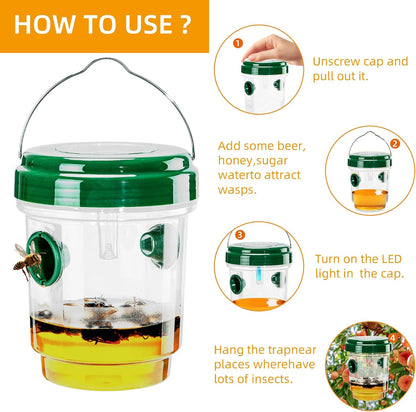 Wasp Traps Outdoor Hanging, Carpenter Bees, Yellow