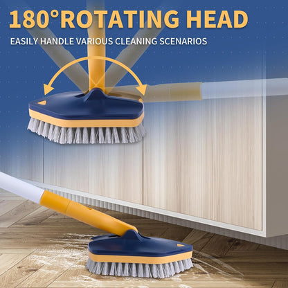 BOOMJOY Tub Cleaner Brush with Long Handle, 55" Extendable Tub Scrubber with Locking Head, No Scratch Shower Cleaning Brush for Bathtub, Bathroom Ceilings, Toilet, Kitchen, Tile, Sink