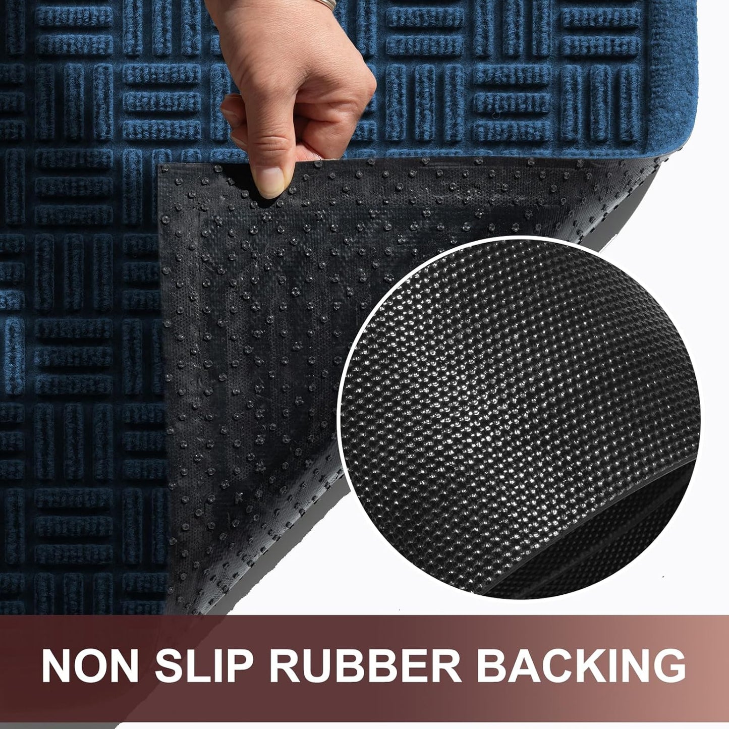 Mibao Front Door Mat, Heavy Duty Durable Welcome Mat for Outdoor Indoor, Dirt Trapper Waterproof Super Absorbent Door Mat for Entryway Outside Patio Porch, 29.5" x 17", Grey