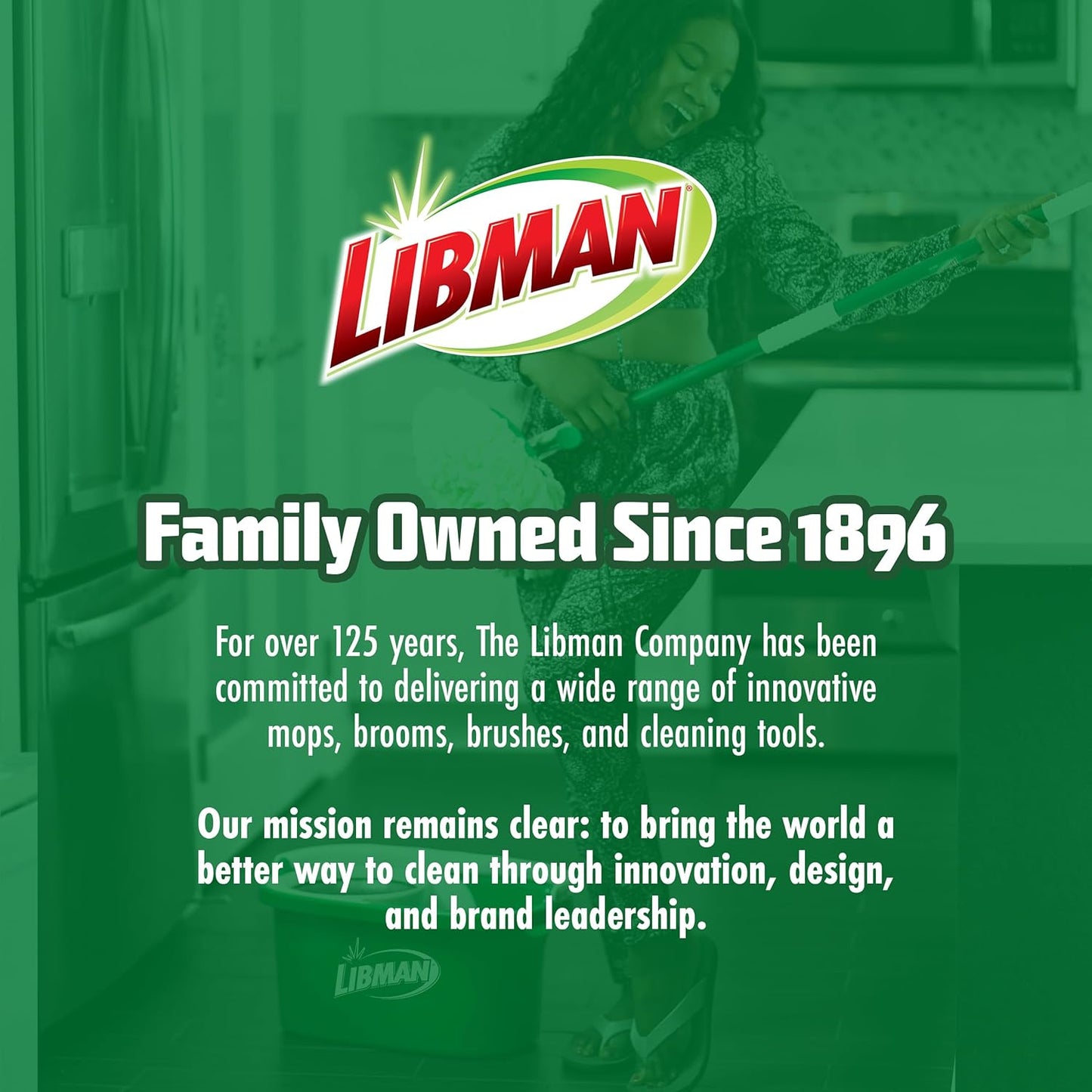 Libman Tornado Spin Mop System and 1 Refill, Mop and Bucket with Wringer Set for Hardwood Floor Cleaning, 2 Total Heads Included