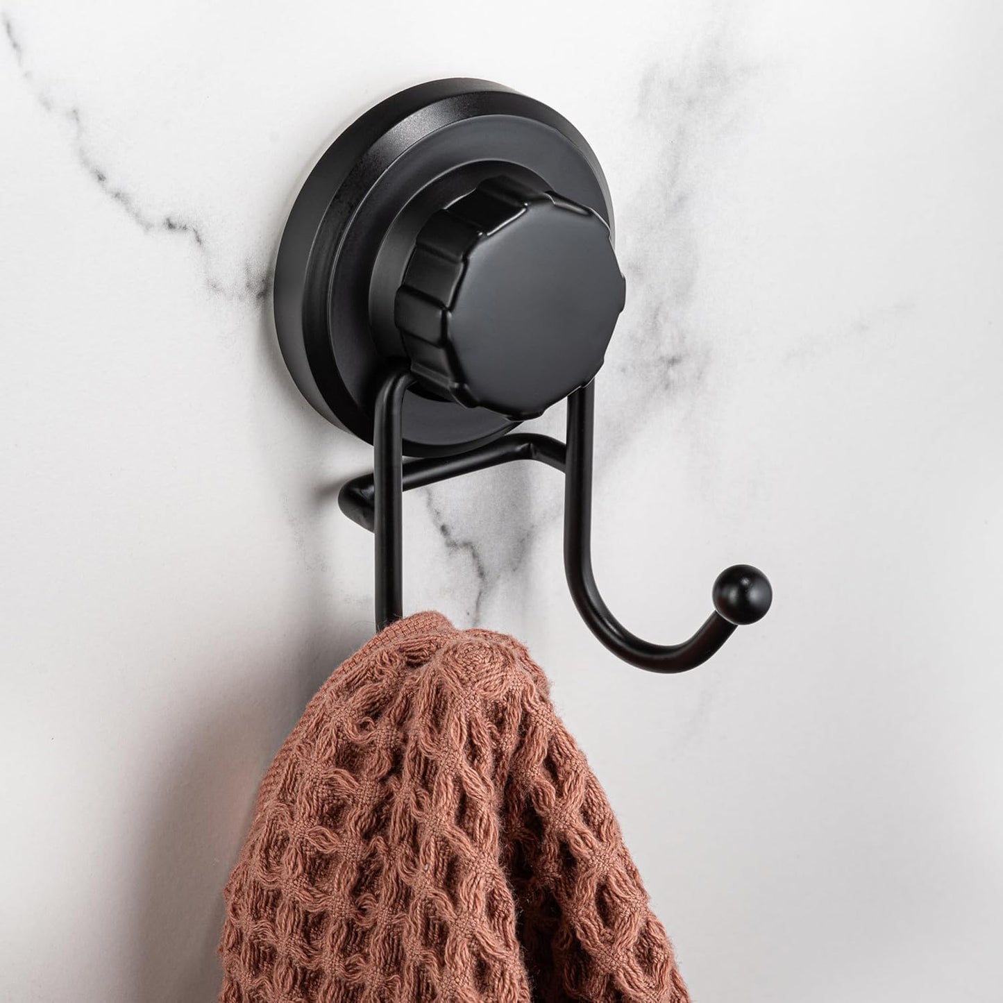 HASKO Suction Cup Hooks for Shower Wall, Removable Towel Hooks for bathrooms, Includes Optional No Drill Adhesive Mount for Inside Shower, Rustproof Stainless Steel - 2 Pack, Bronze