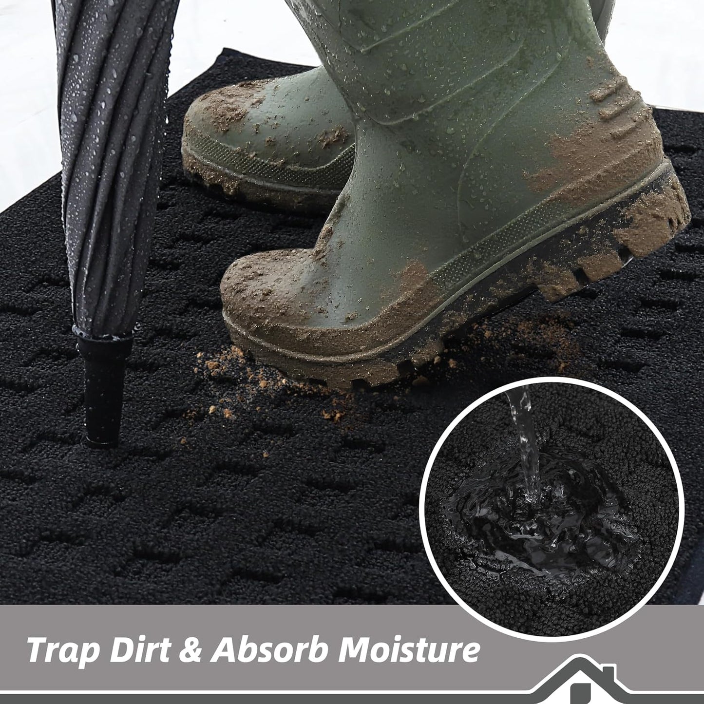 BEQHAUSE Dirt Trapper Door Mats 20"x32", Non-Slip Waffle Doormat Indoor Entrance Low-Profile, Dirt Resist and Absorbent Entryway Rugs Washable Inside Welcome Floor Mat for Front Back Door, Beige