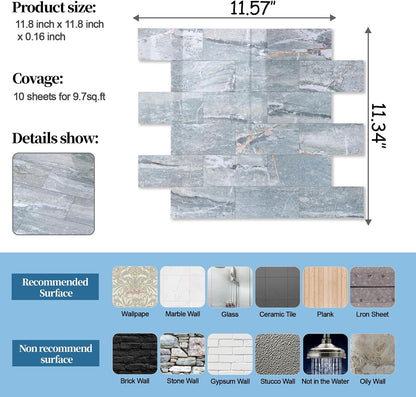 2026 New Upgrade Peel and Stick Backsplash Tile, Peel and Stick 11.34" X 11.57" Wall Tile for Kitchen, Bathroom, Fireplace, Laundry (Beige Ecru, 10 Packs)