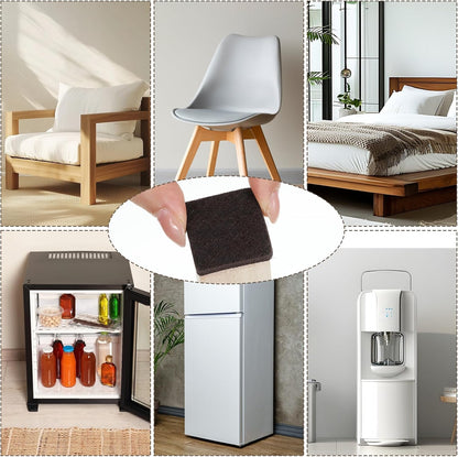48Pcs Felt Furniture Pads, 1 inch Square Chair Leg Floor Protectors | Self-Adhesive Table Leg Floor Protectors Chair Felt Pads for Hardwood Floors (Brown)
