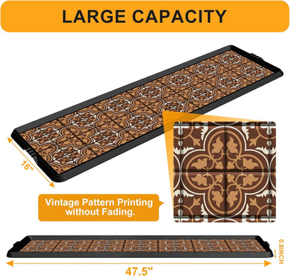 BEHERO Boot Tray Shoe Mat, Rubber Shoe Matt Tray Indoor/Outdoor Use, 16" x27.5" Shoe Cleaning Mat Non-Slip with Raised Edge for Entryways, Decks, and Patios (Black)