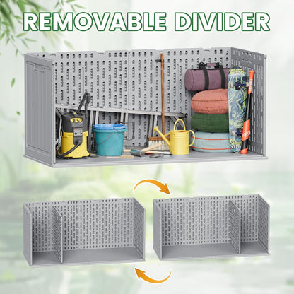 Devoko 30 Gallon Resin Deck Box Waterproof Outdoor Storage Box for Patio Furniture Pool Accessories Indoor Storage for Cushion Garden Tools (30 Gallon, Black)