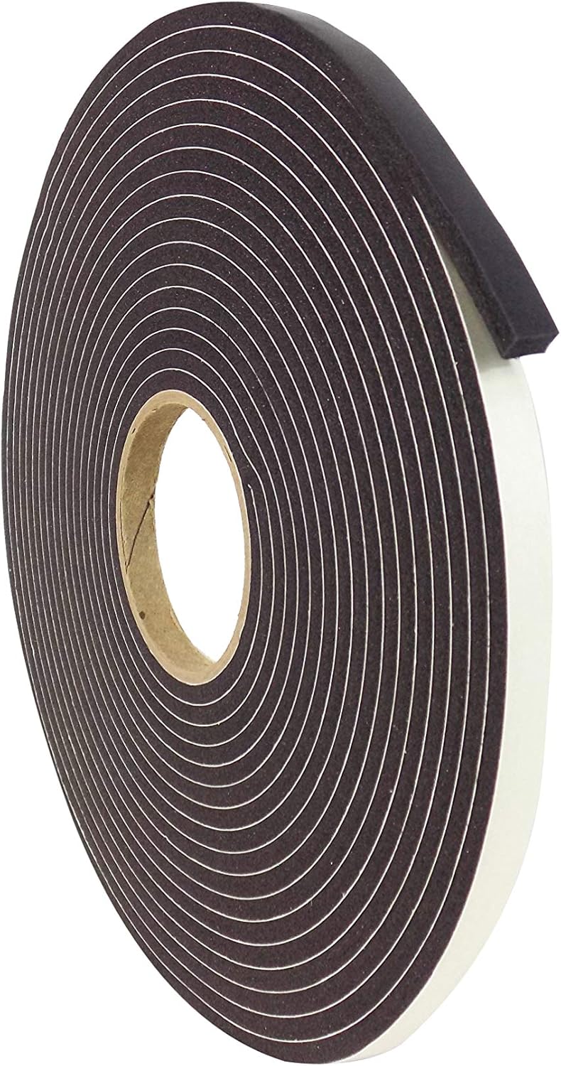 WOD Insulation Foam Tape Self Adhesive - 1/16 Thick x 3/16 Width - 150 feet - Made in USA Weather Stripping, HVAC, Sealing Doors, Windows, Pipes, Cooling, Sound Proof, and Air Conditioning.