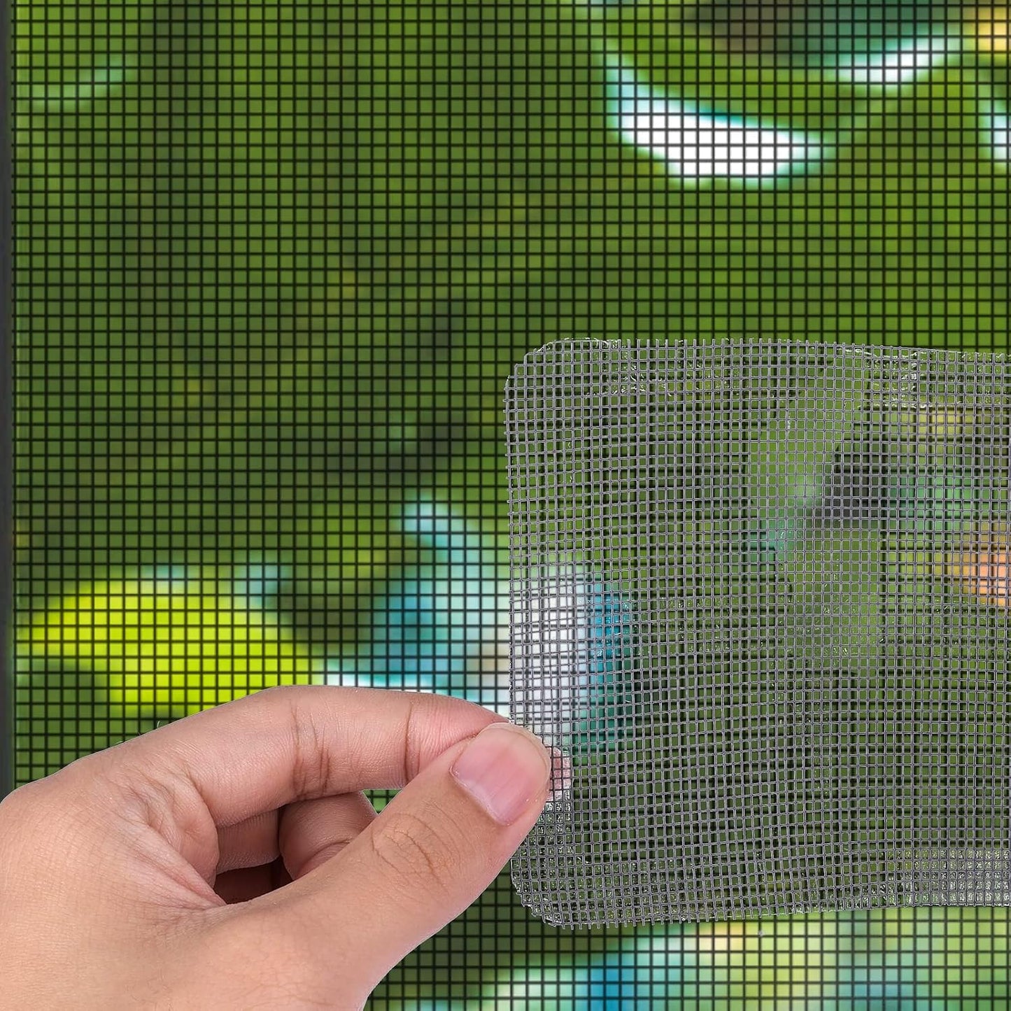 10pcs Mesh Repair Patch, Self Adhesive Window Screen Repair Kit Gray Screen Door Mesh Repair for Repairing Screen Windows Doors Tent Net(Silver)