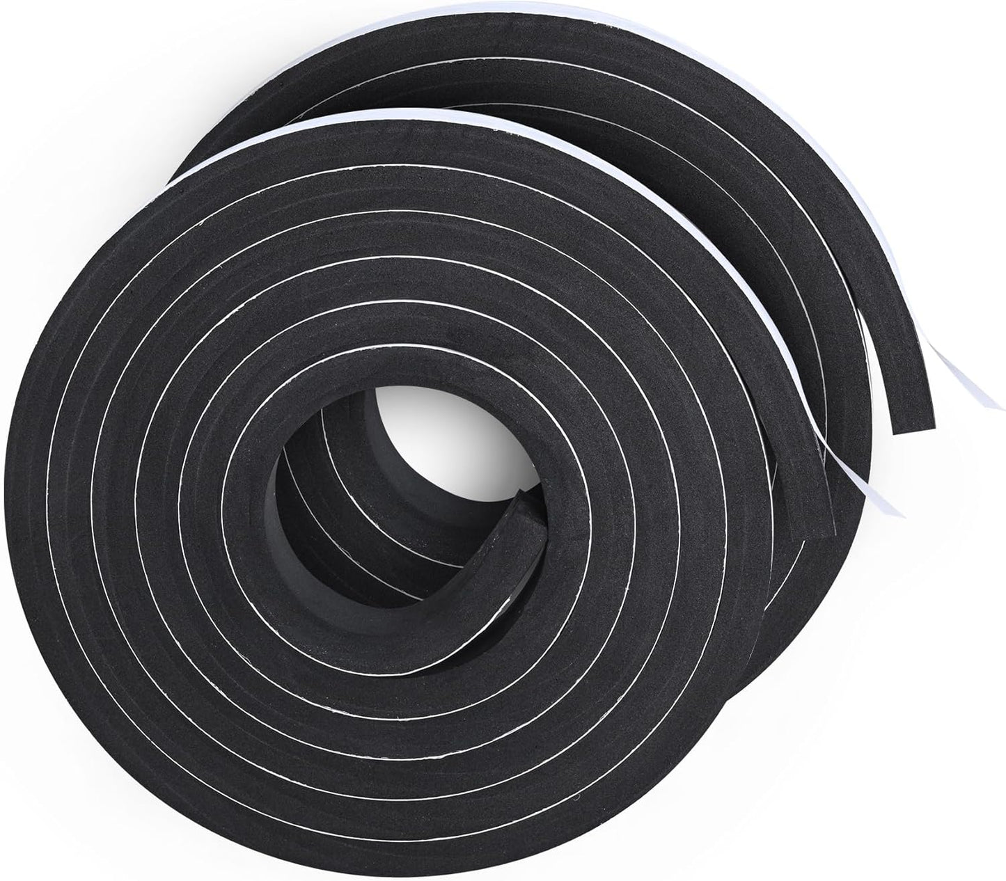 66Ft Foam Tapes Self Adhesive Foam Seal Strips 1/2In x 1/8In x 33.1Ft Each Roll Weatherstrips High Resilience Weather Stripping Door Seals for Door Soundproofing, Window Insulation (2R, White)