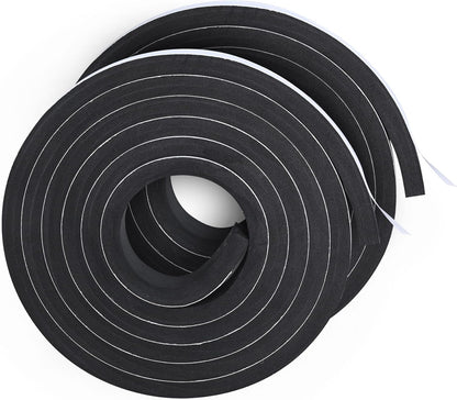 66Ft Foam Tapes Self Adhesive Foam Seal Strips 1/2In x 1/8In x 33.1Ft Each Roll Weatherstrips High Resilience Weather Stripping Door Seals for Door Soundproofing, Window Insulation (2R, White)
