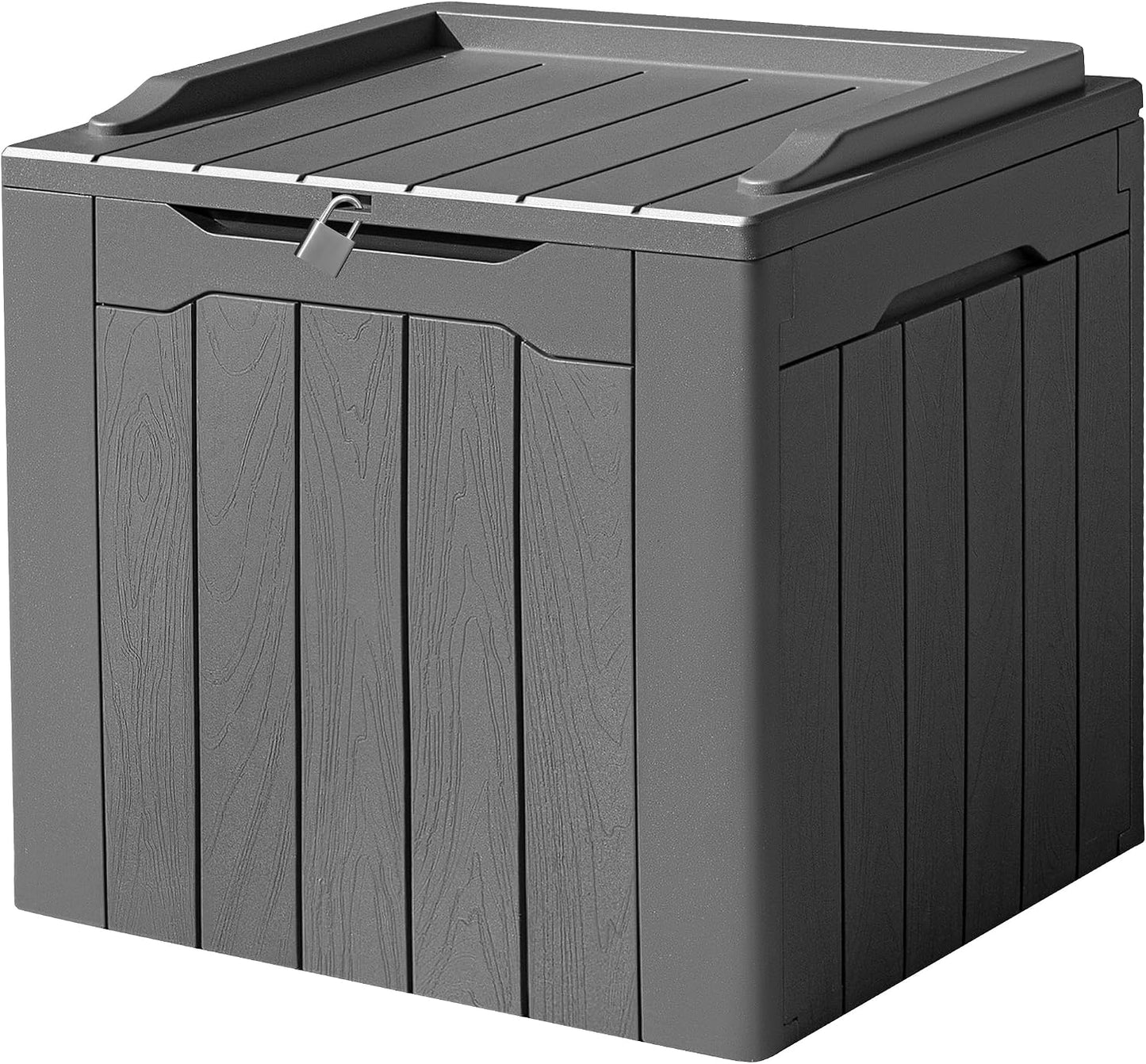Devoko 100 Gallon Waterproof Large Resin Deck Box Indoor Outdoor Lockable Storage Container for Patio Furniture Cushions Garden Tools (100 Gallon, Black)