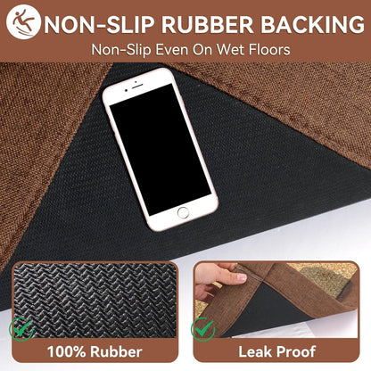 YDKGL Ultra Thin Bathroom Rugs Mat Quick Dry Absorbent Non Slip Bath Mat Bath Mats for Bathtub Mat Bathroom Carpet Fit Under Door Washable Floor Rubber Half Round Bath Rugs Grey 16x24