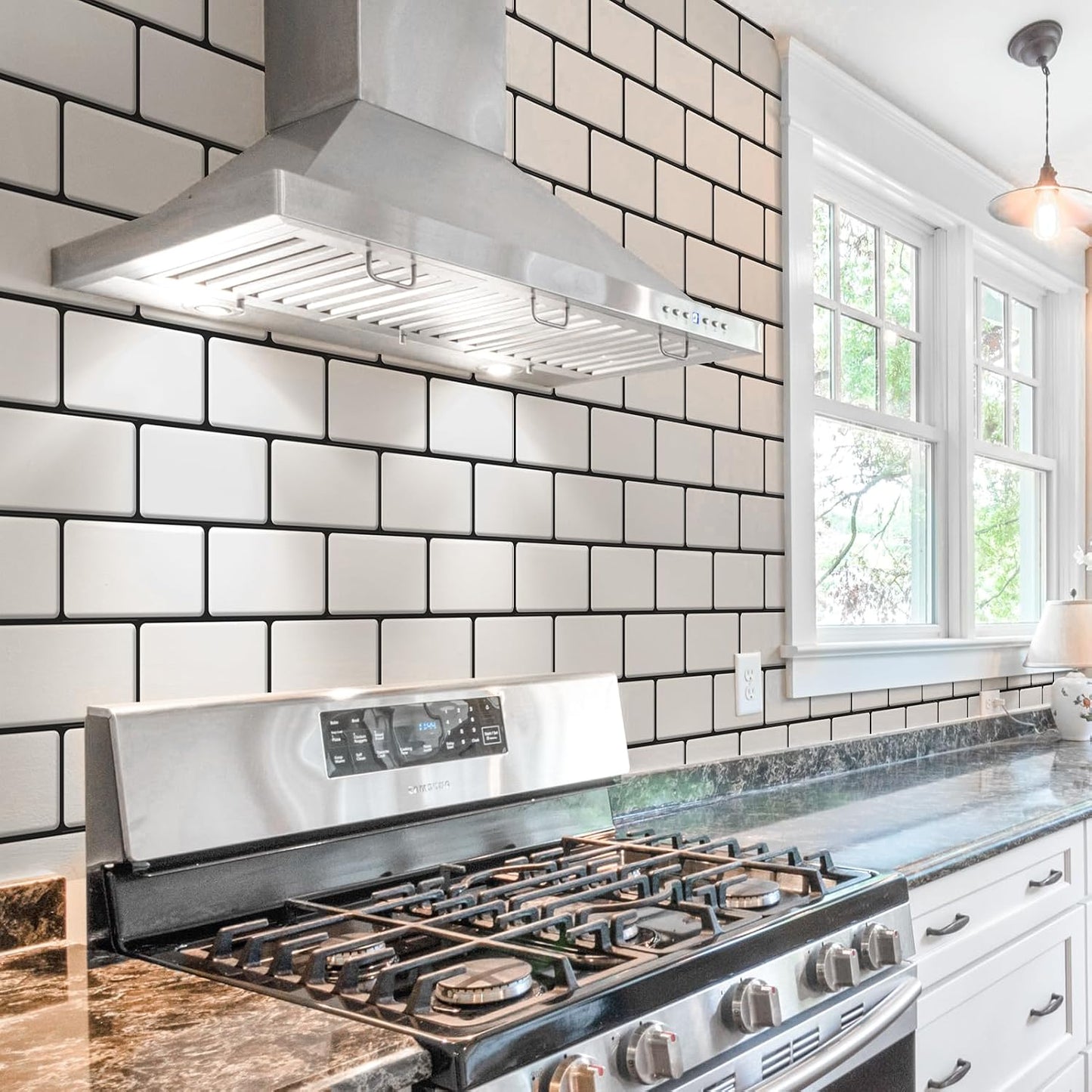 Art3d Peel and Stick Backsplash, 10-Pack Thickened Stick on Subway Tiles, Faux Ceramic Tiles for Kitchen, Bathroom, Black