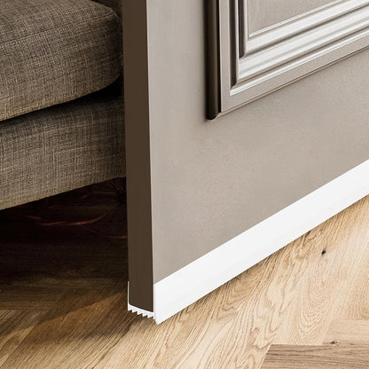 PVC Slide on Door Sweep with Foam Draft Stopper/Sweep for Doors 1" - 1 3/4" Wide - 3 FT Long (Brown)