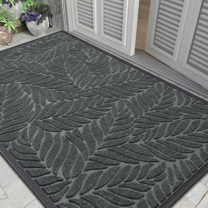 Yimobra Front Door Mat Outdoor Indoor, 29.5x17 All-Season Waterproof Door Mat Outside Entrance, All-Weather Non-Slip Outside Doormat for Garage Patio Entryway, Brown