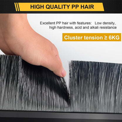 4-Pack Garage Door Brush Seal – Cepia Black Bottom Sweep – Roll-Up Door Stripping, 2.80" Wide x 39.3" Long, Aluminum Alloy Base, Ideal for Exterior Doors and Industrial Use (157.5 in / 400 cm)