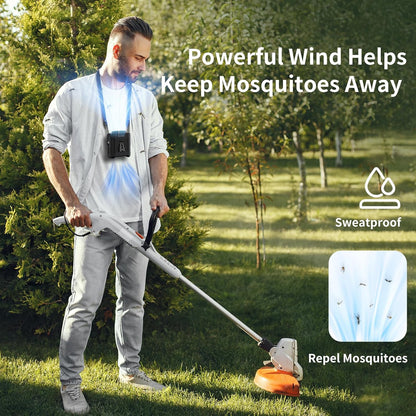 Socool 10000mAh Portable Waist Fan Clip on Wearable Belt Personal Fan Rechargeable Battery operated With 5 Speeds & Flashlight Neck Hands-Free 40H Cooling For Outdoor Camping Travel (Gray）