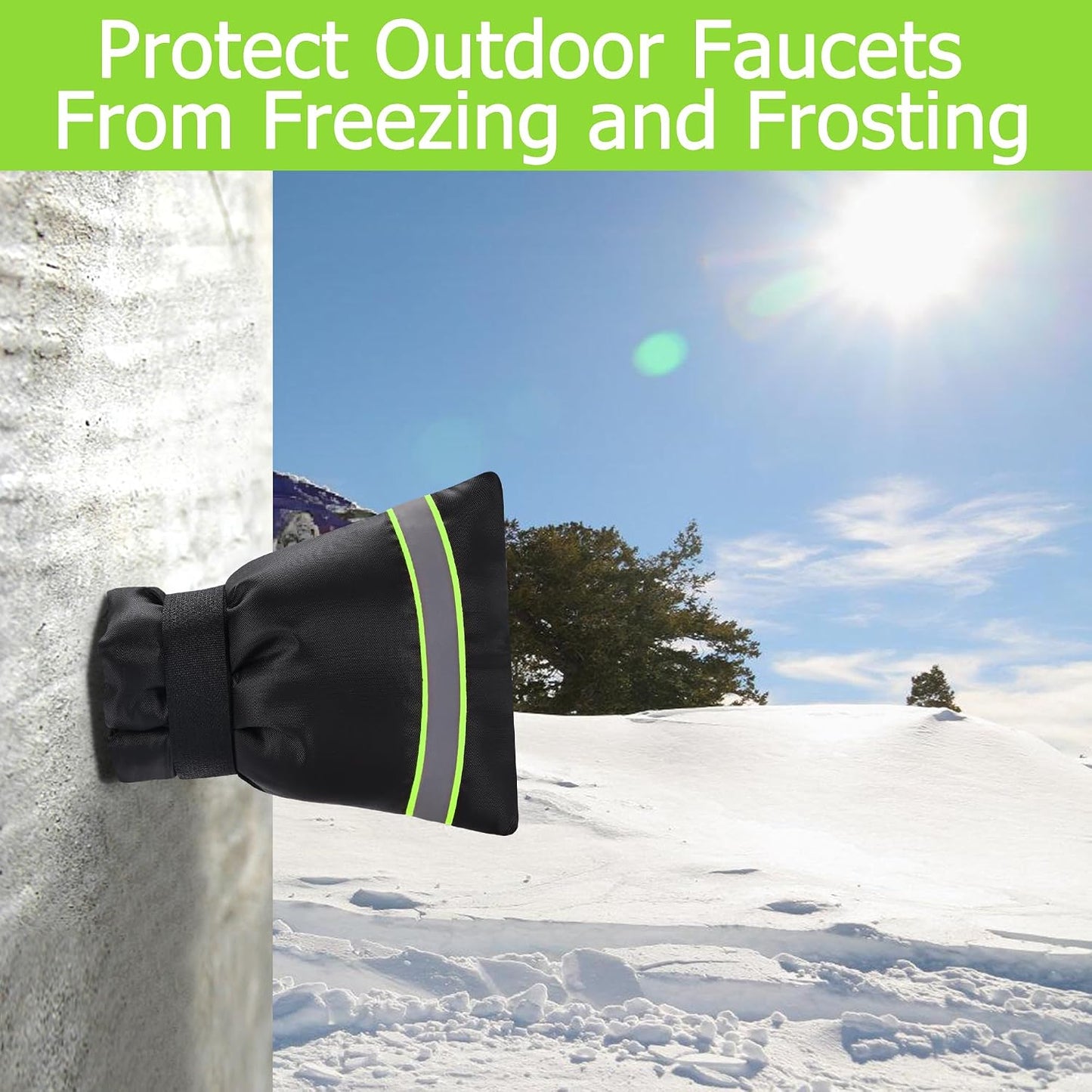 Outdoor Faucet Cover, Thicken Outdoor Faucet Covers for Winter Freeze Protection 5.9" W x 7.1" H Orange Reflective Strip, Outside Faucet Socks Reusable Waterproof Insulated Wrap Spigot Cover, 4 Pack