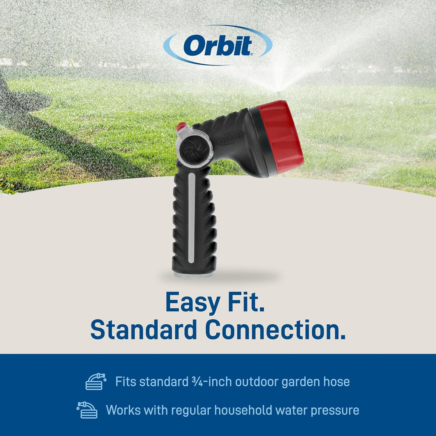 Orbit 58993 7-Pattern Watering Nozzle with Thumb Control, Black