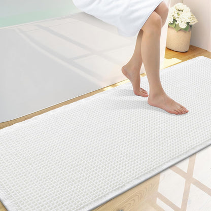 Smiry Waffle Bath Mat 30x20, Extra Soft Absorbent Bathroom Rugs, Non Slip Machine Washable Quick Dry Bath Rugs for Bathroom Floor, Tub, Shower, Home Decor Accessories, Brown