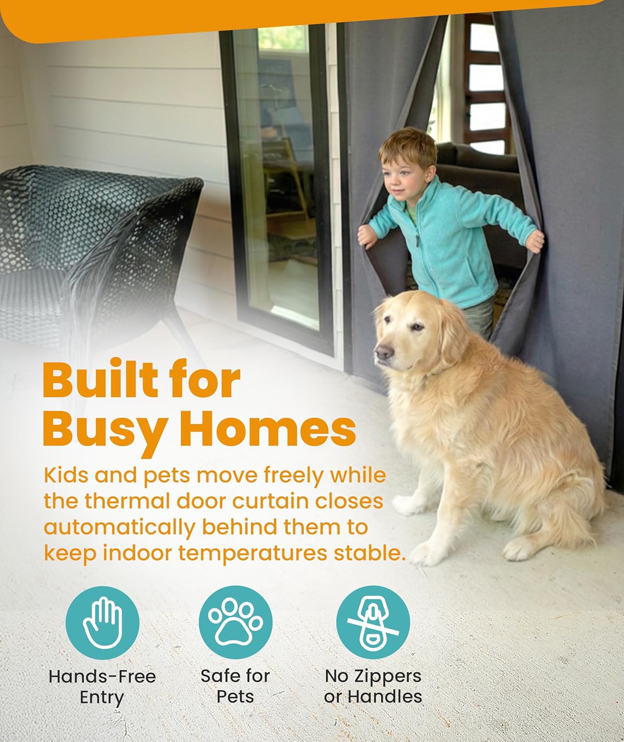 Flux Phenom Magnetic Screen Door - Bugs Out, Breeze in - 9min Install Auto-Sealing Heavy Duty Double Stitched Mesh, 52 Magnets, Hands Free Sliding & Patio Doors Net, Pet & Kid Friendly, 38 x 82 Inch