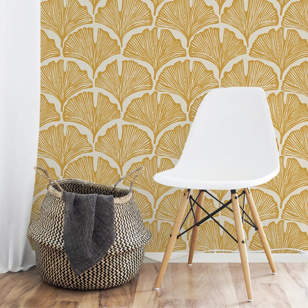Tempaper x Novogratz Waverly Blue Feather Palm Removable Peel and Stick Wallpaper, 20.5 in X 16.5 ft, Made in The USA
