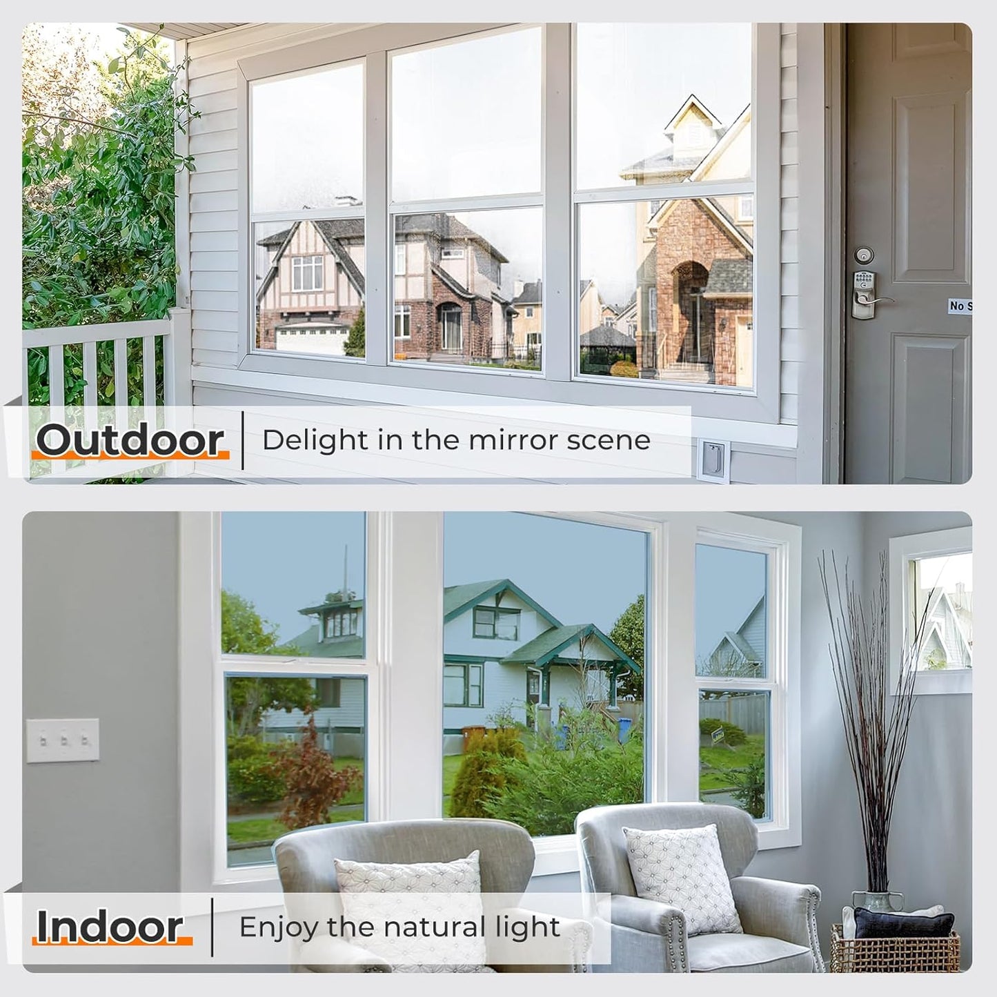 DOWELL Window Privacy Film, Frosted Glass Window Film, Static Cling Non-Adhesive Glass Clings, Sun Blocking Opaque Coverings, Reusable Door Stickers for Bathroom Home Office, Pure, 17.5" x 78.7"