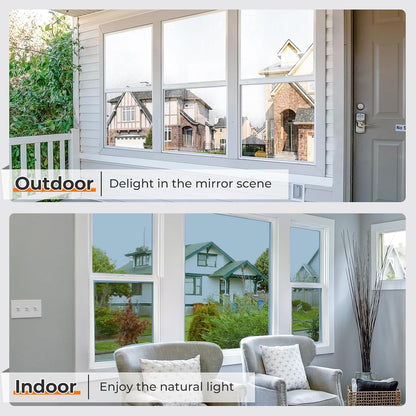 DOWELL Window Privacy Film, Frosted Glass Window Film, Static Cling Non-Adhesive Glass Clings, Sun Blocking Opaque Coverings, Reusable Door Stickers for Bathroom Home Office, Pure, 17.5" x 78.7"