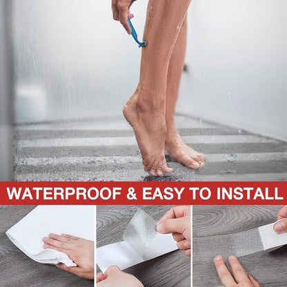 Clear Anti Slip Tape, 2 Inch × 50 Feet Waterproof Grip Tape, Strong Traction Safety Tape for Stairs, Outdoor/Indoor Use (Transparent)
