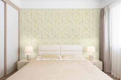 CiCiwind Wallpaper Peel and Stick Modern White and Gold Contact Paper Peel and Stick Geometric Removable Self Adhesive Wall Paper for Bedroom Renter Friendly Papel Tapiz para Pared 15.7"x118"