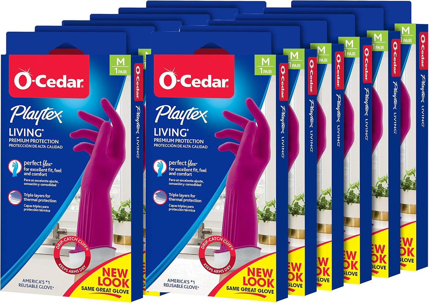 Playtex Living Reuseable Rubber Cleaning Gloves, Premium Protection (Large, Pairs - 2) Color may vary