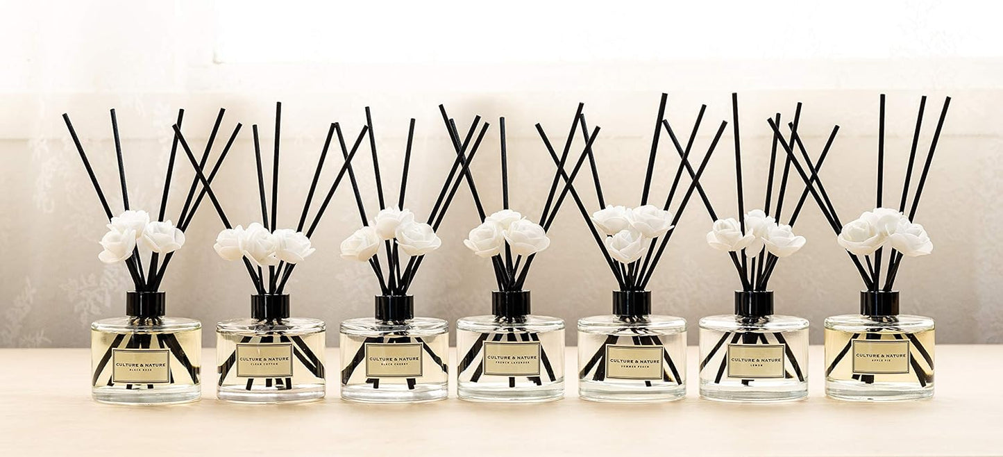 CULTURE & NATURE Reed Diffuser Set 4oz (120ml) Vanilla Scented Diffuser with Sticks Home Fragrance Reed Diffuser for Bathroom Shelf Decor